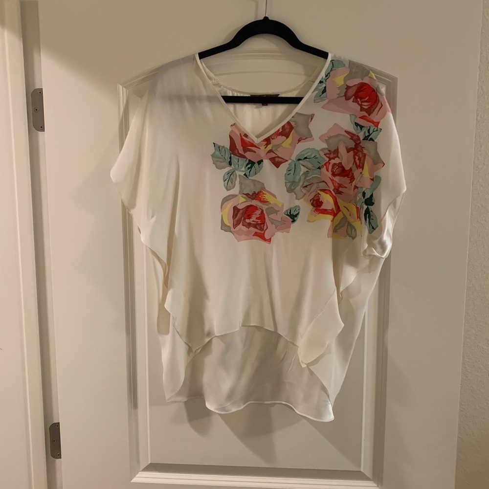 White blouse with flower print